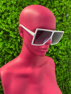 White Oversized Square Sunglasses
