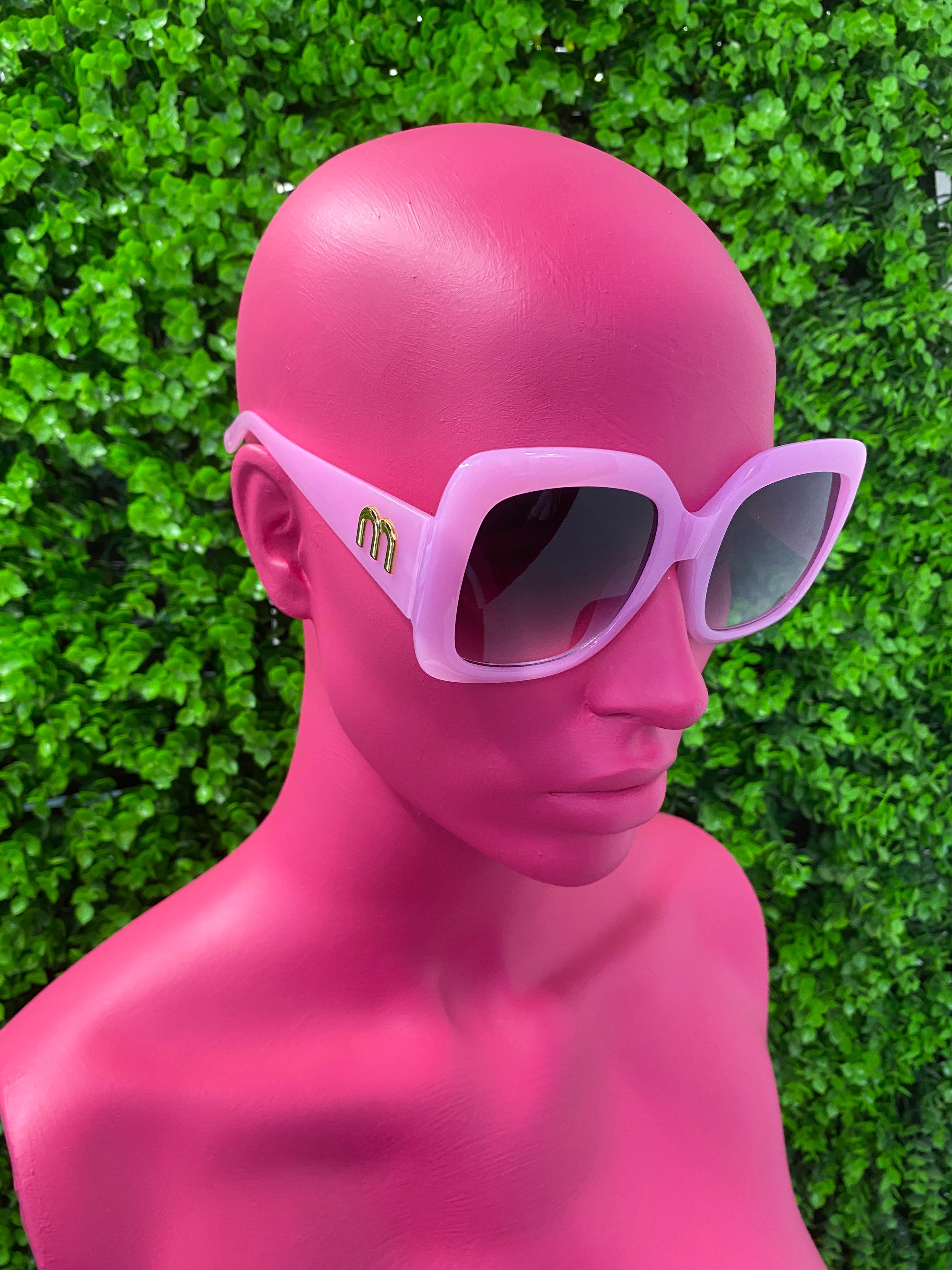 Pink Oversized Square Sunglasses