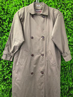 Khaki Double-Breasted Trench Coat with Pockets