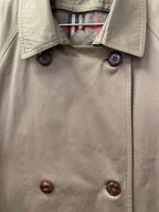 Khaki Double-Breasted Trench Coat with Pockets