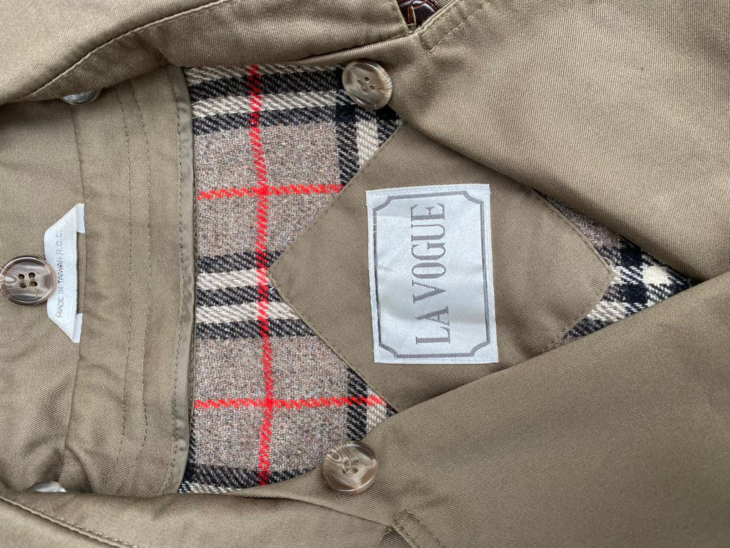 Khaki Double-Breasted Trench Coat with Pockets