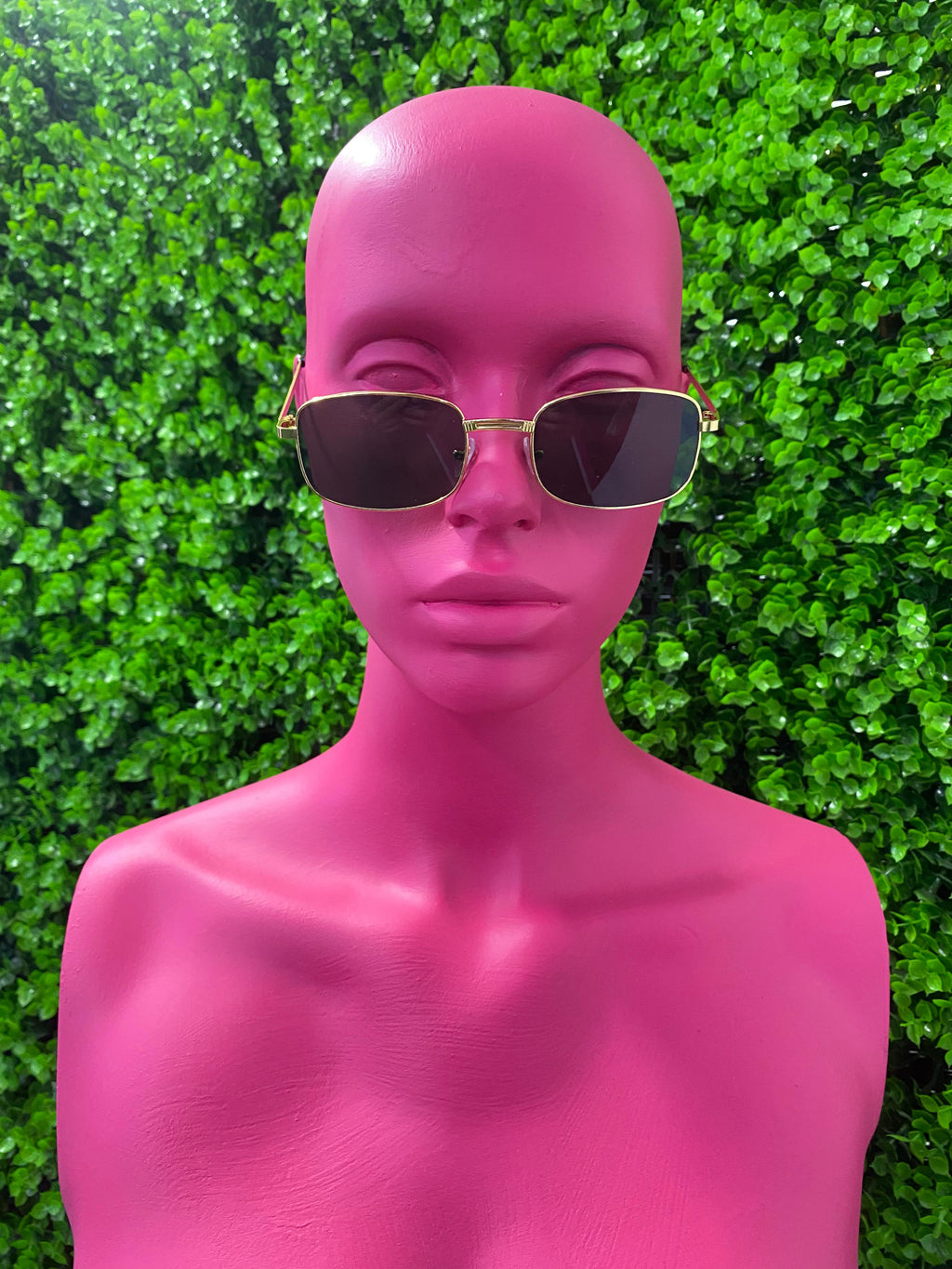 Black Slim Oval Sunglasses