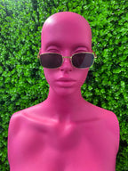 Black Slim Oval Sunglasses