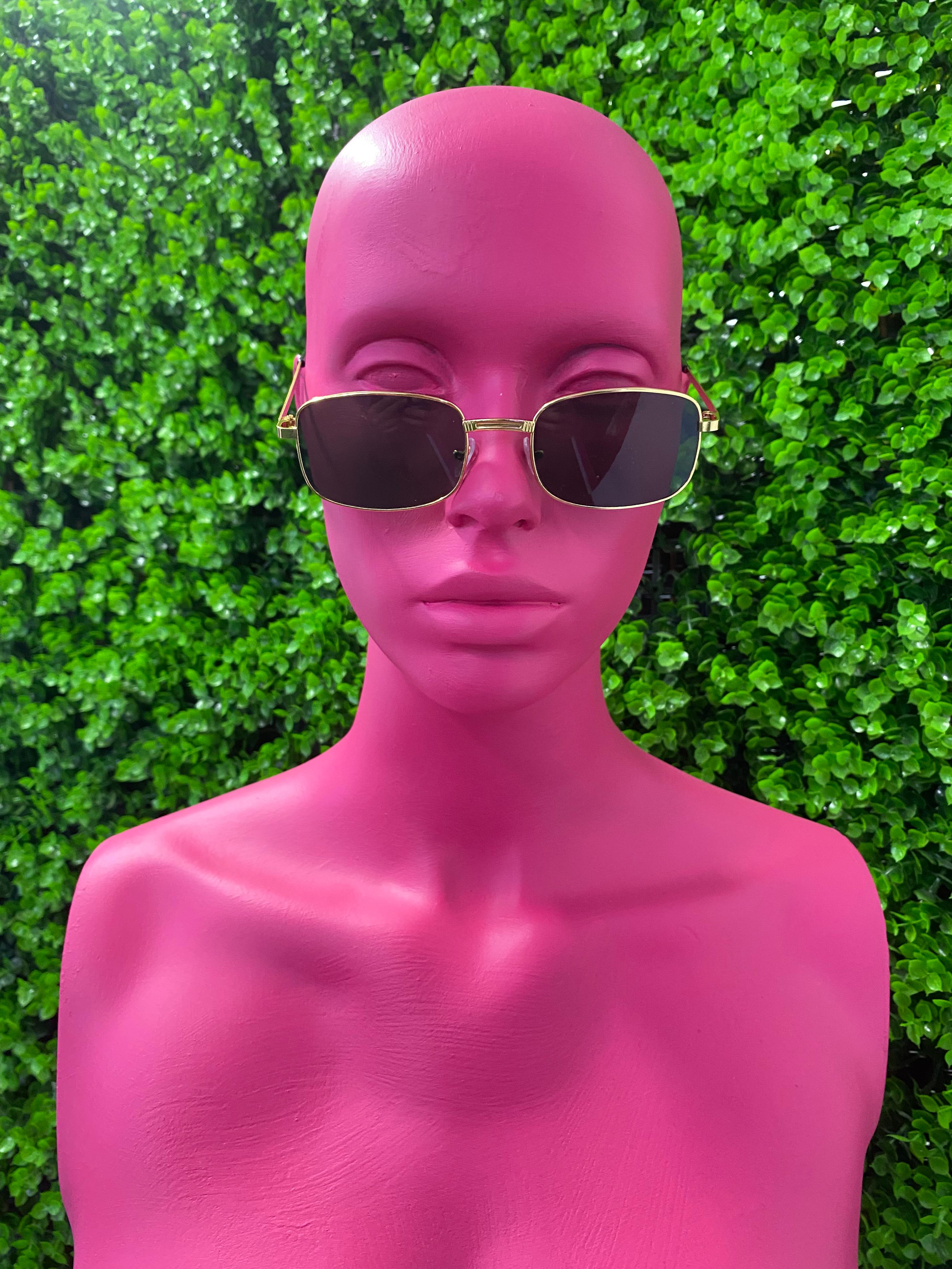 Black Slim Oval Sunglasses