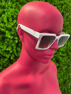 White Chunky Square Sunglasses
