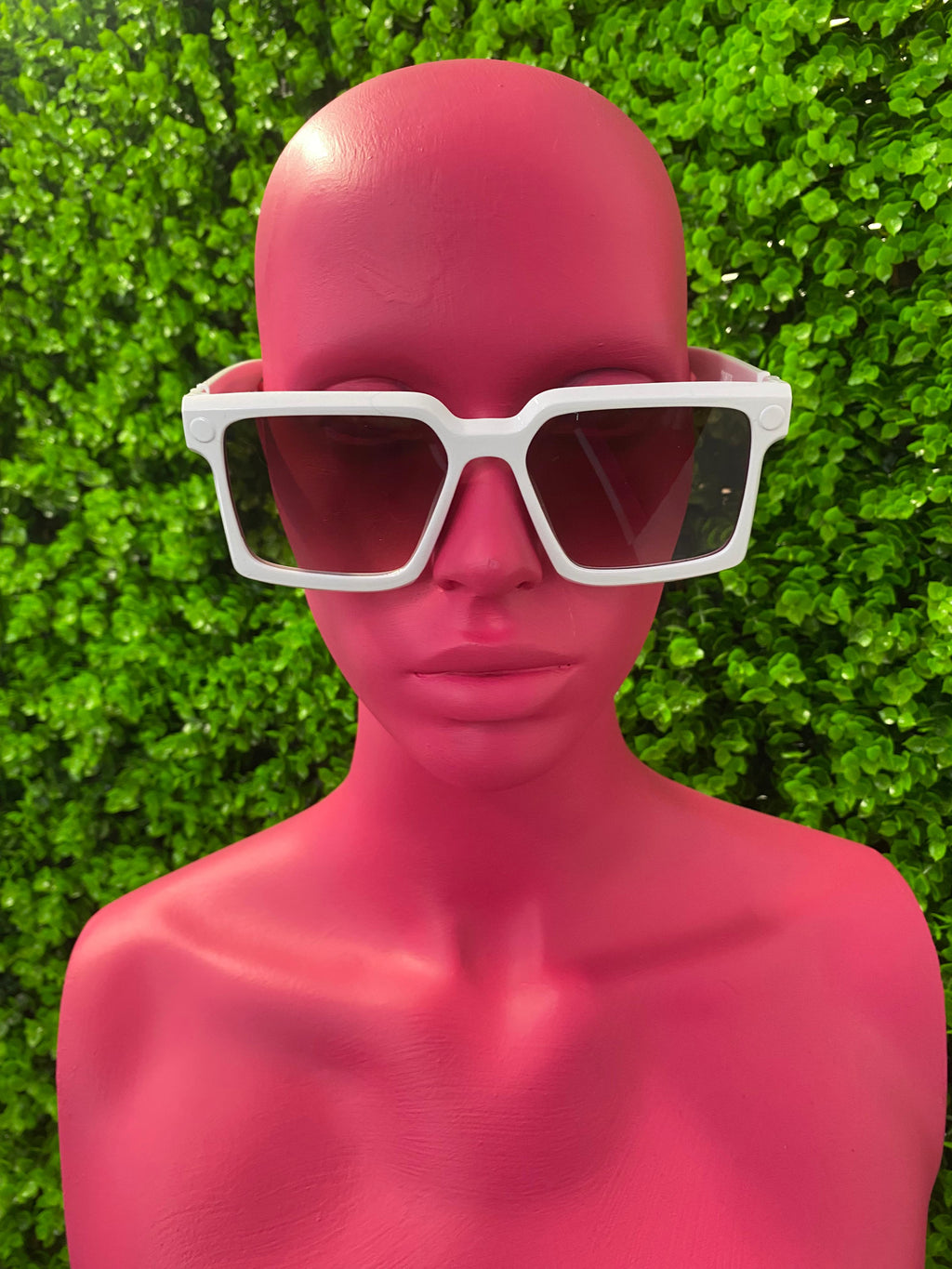 White Chunky Square Sunglasses