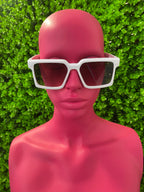 White Chunky Square Sunglasses