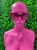 Mauve Oversized Square Sunglasses