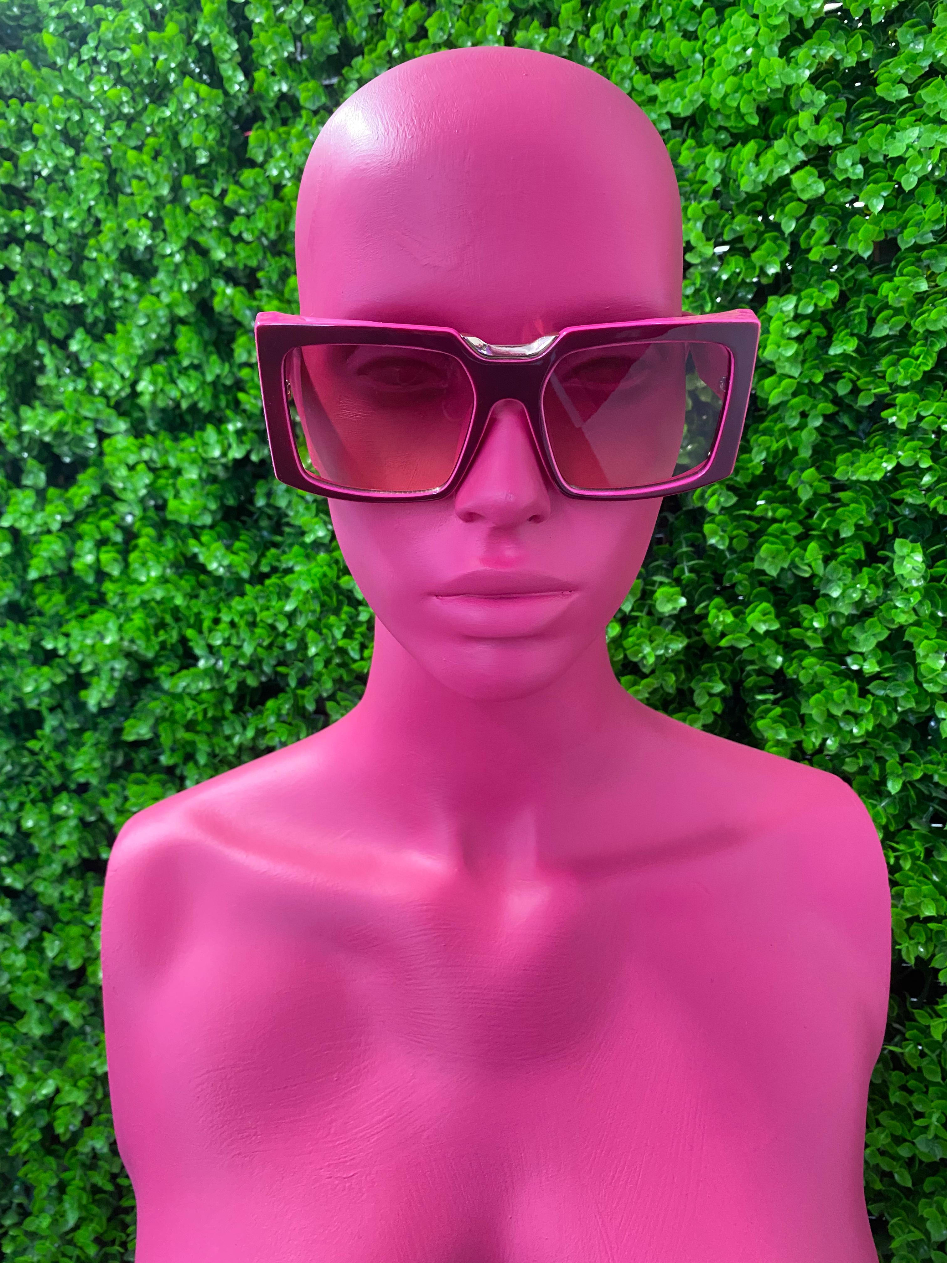 Mauve Oversized Square Sunglasses