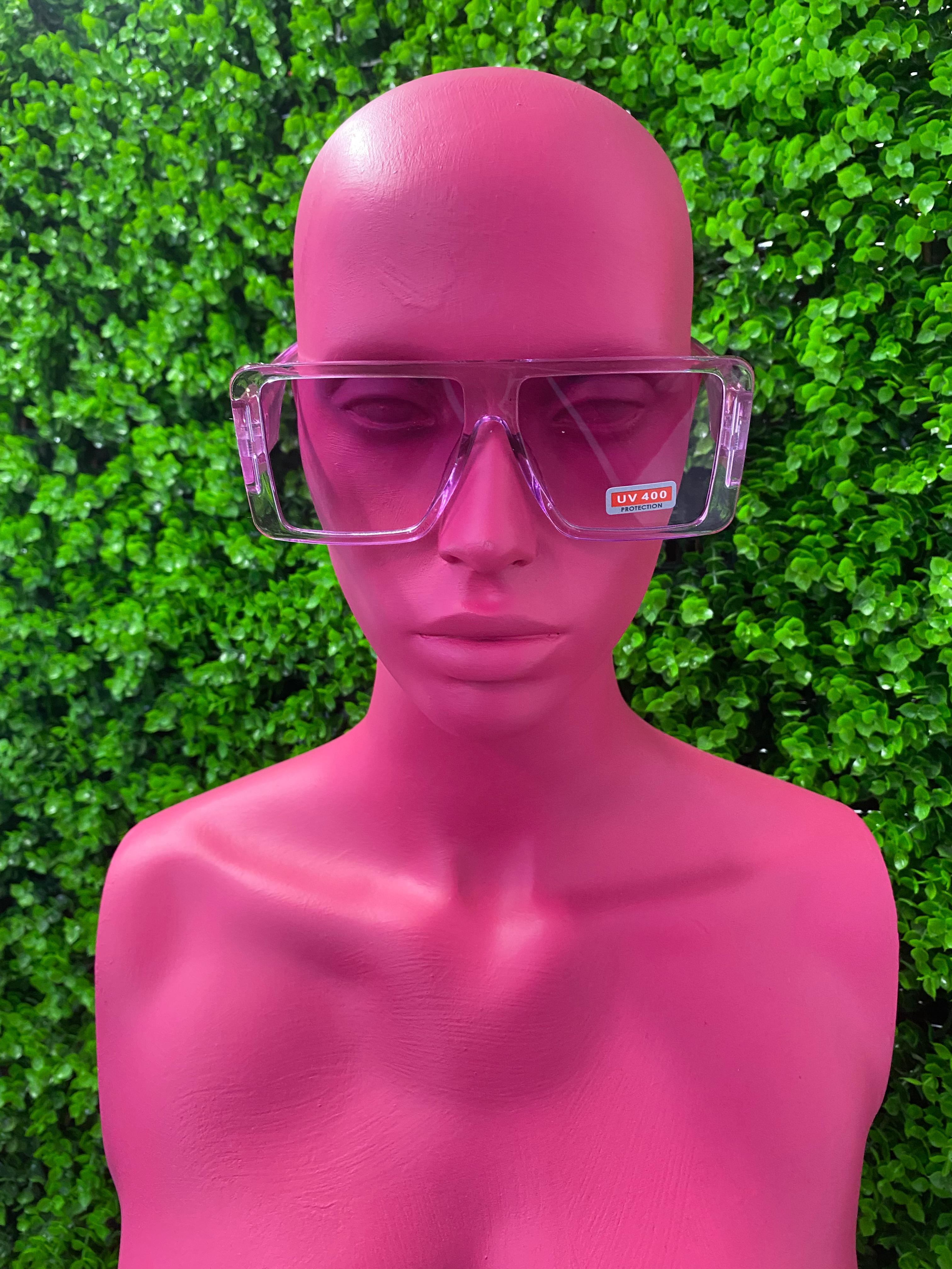 Clear Oversized Square Sunglasses