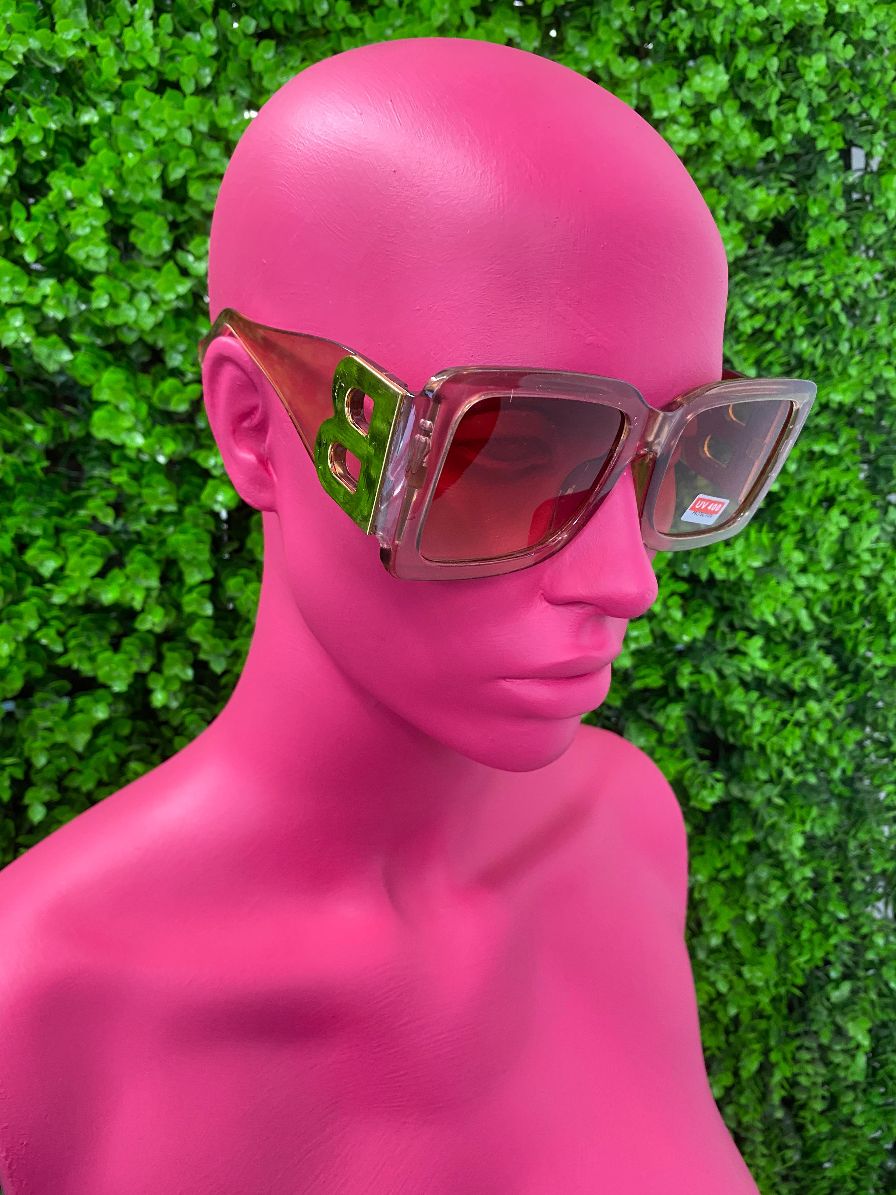 Pink Oversized Square Sunglasses