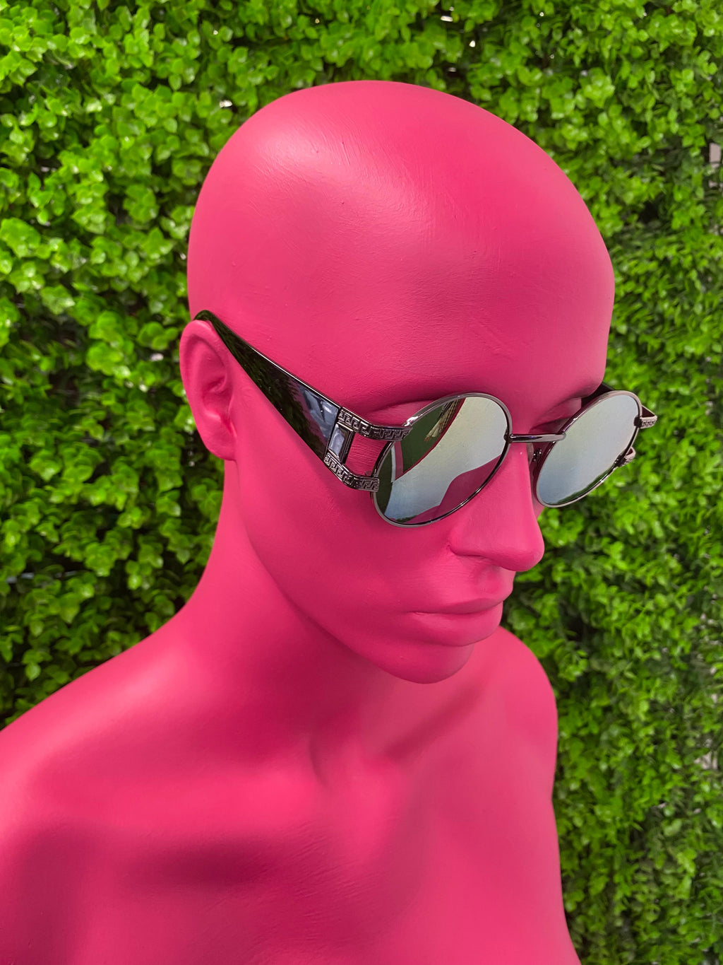 Green Mirror Round Sunglasses