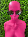 Green Mirror Round Sunglasses