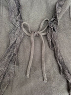 Black Ruffle Tie-Front Cardigan