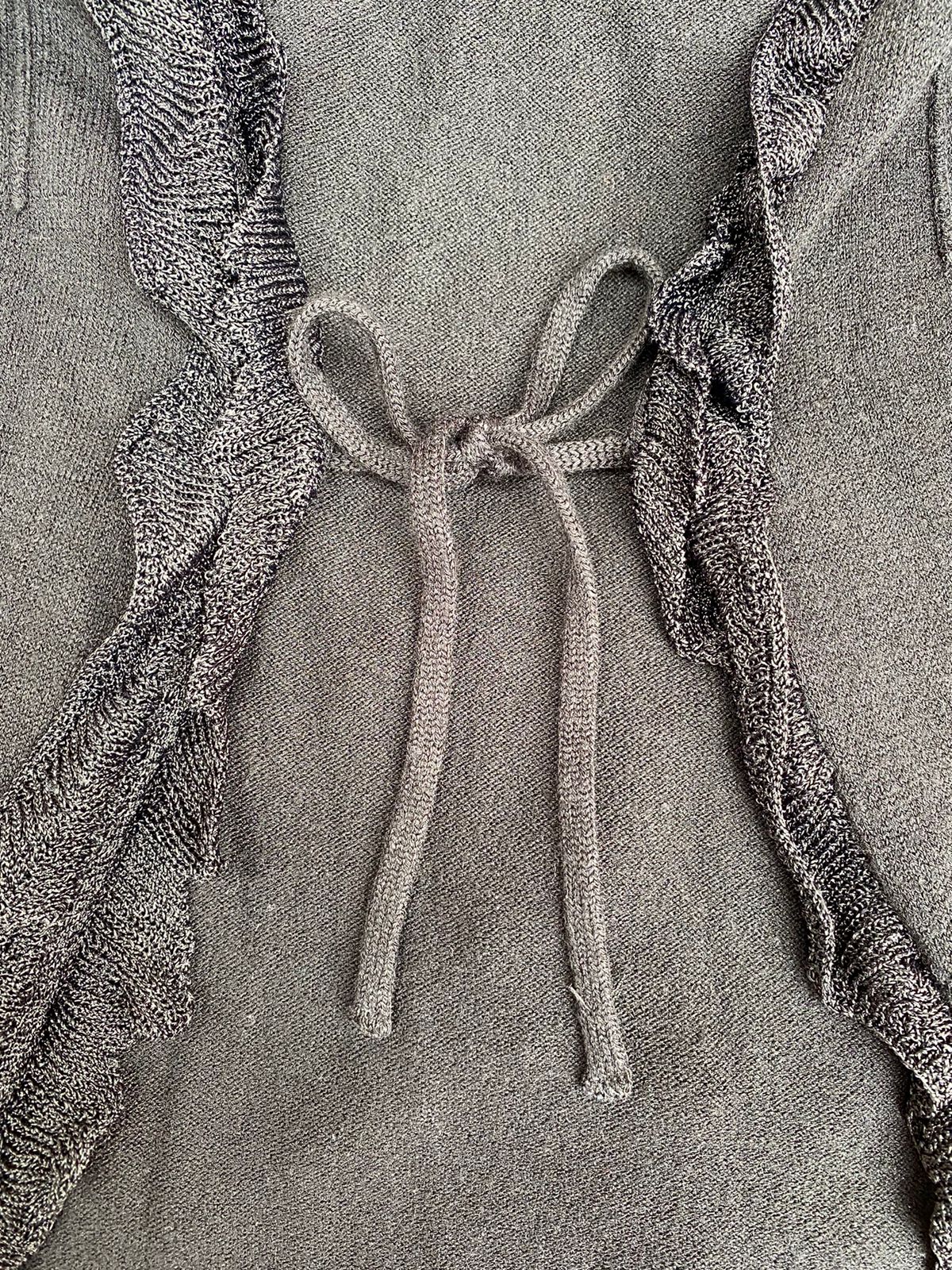 Black Ruffle Tie-Front Cardigan