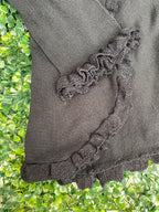 Black Ruffle Tie-Front Cardigan