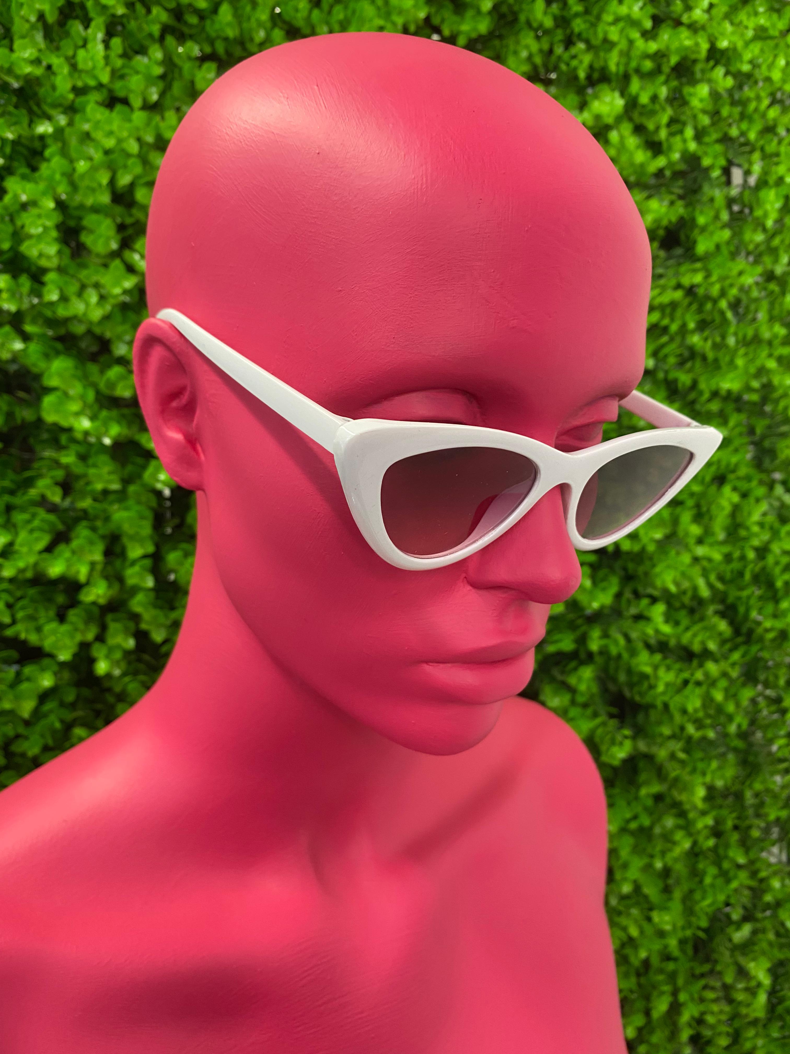 White Cat-Eye Sunglasses