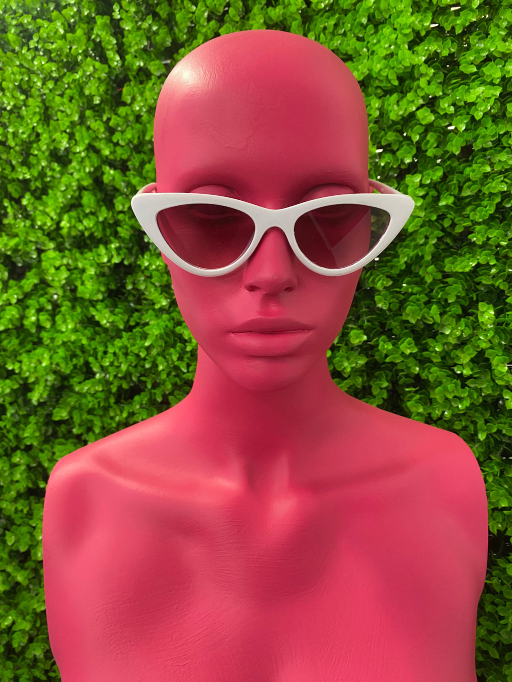 White Cat-Eye Sunglasses