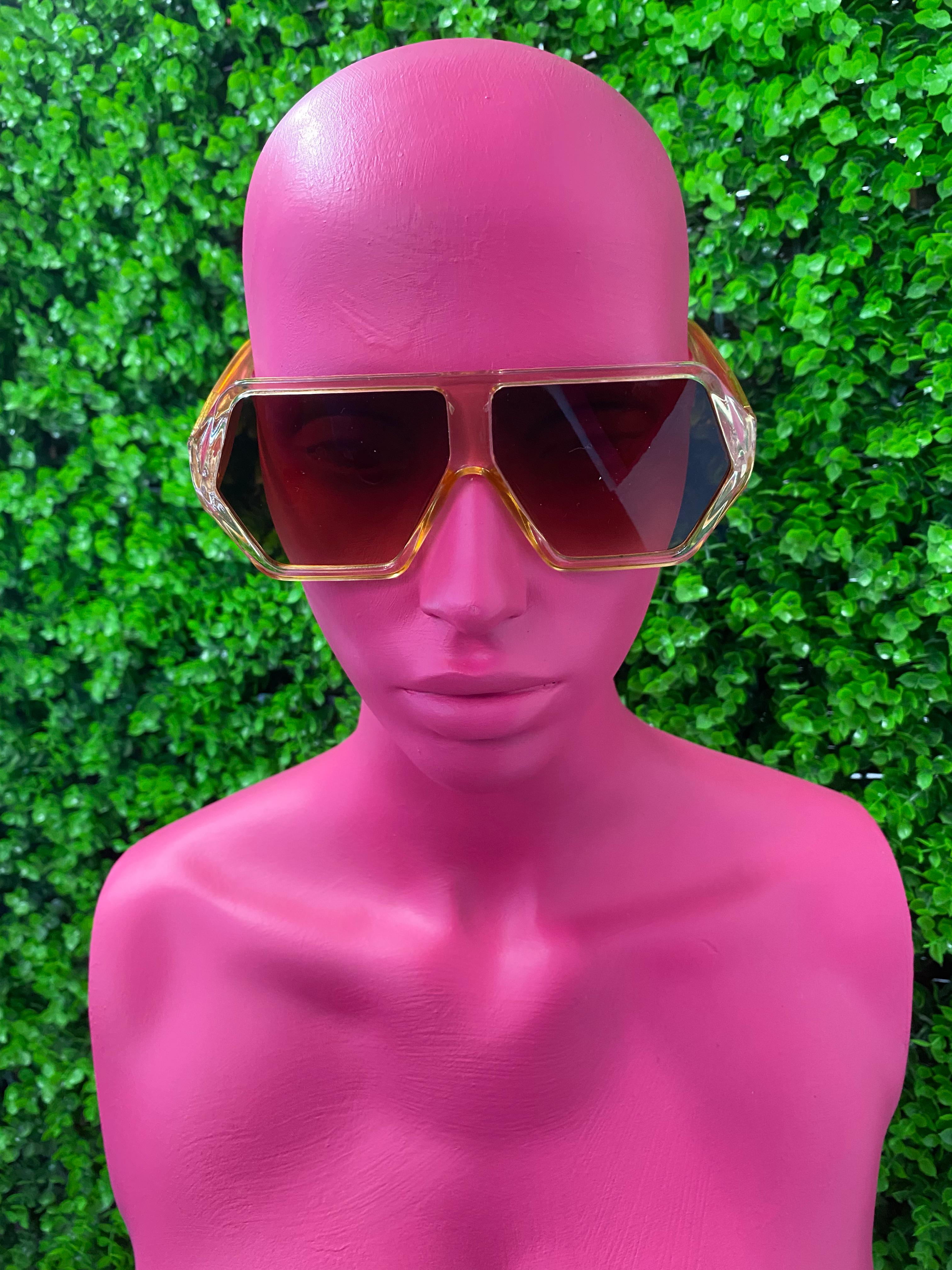 Gold Oversized Shield Sunglasses
