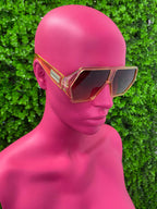 Gold Oversized Shield Sunglasses