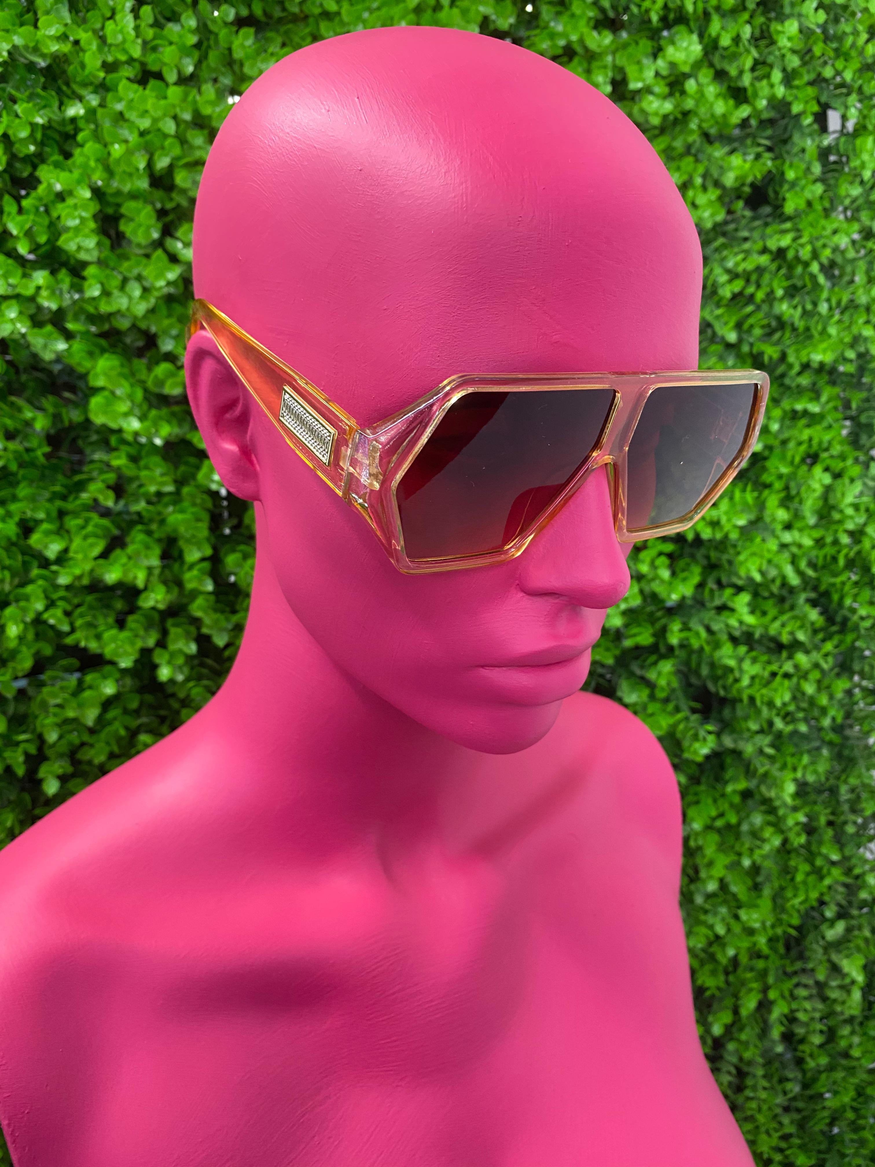 Gold Oversized Shield Sunglasses
