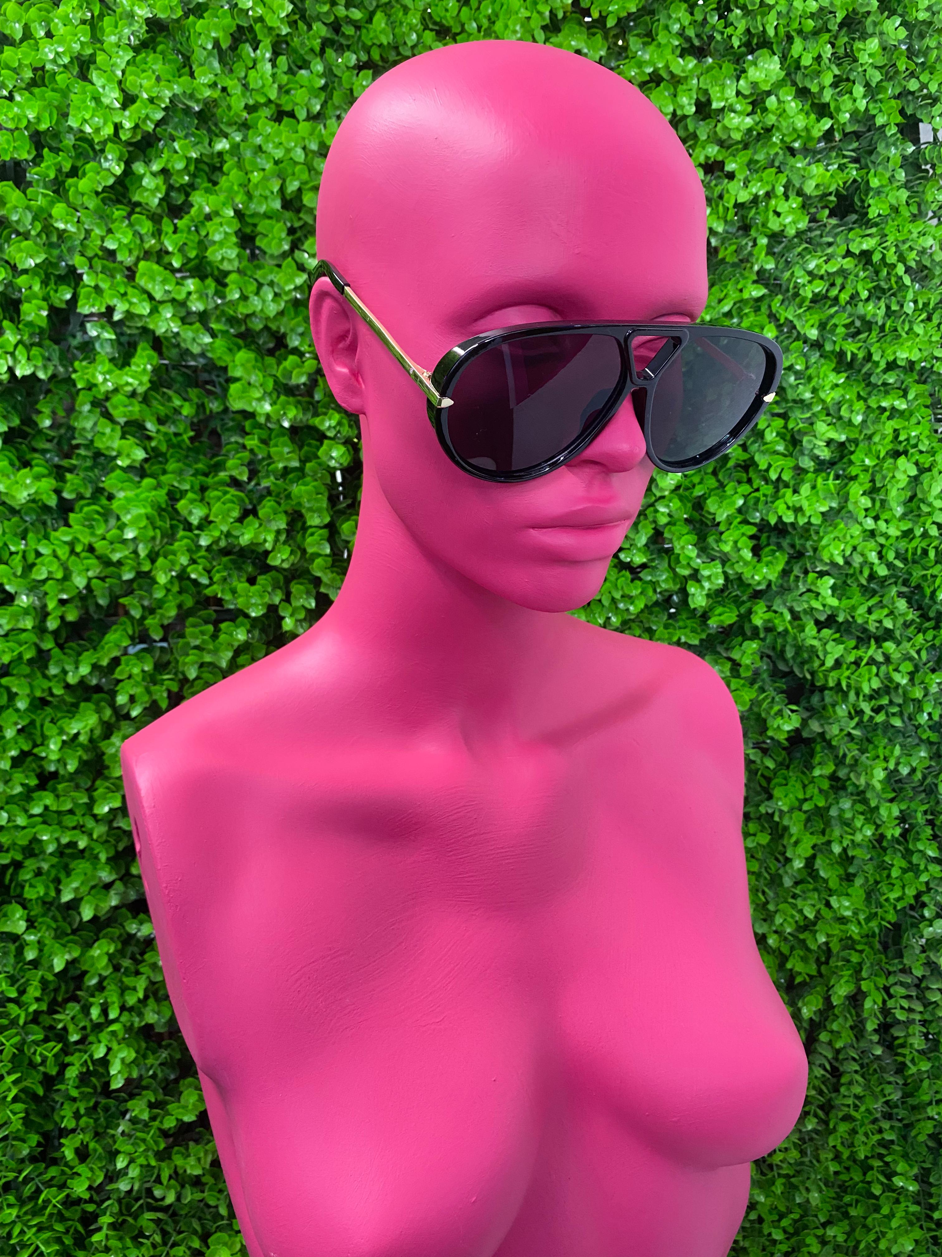 Black Oversized Shield Sunglasses