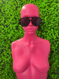 Black Oversized Shield Sunglasses