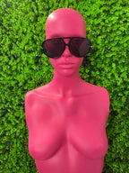 Black Oversized Shield Sunglasses