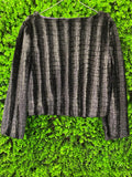 Black Textured Evening Shrug with Purple Lining