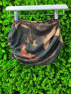 Renaissance Print Draped Corset Top