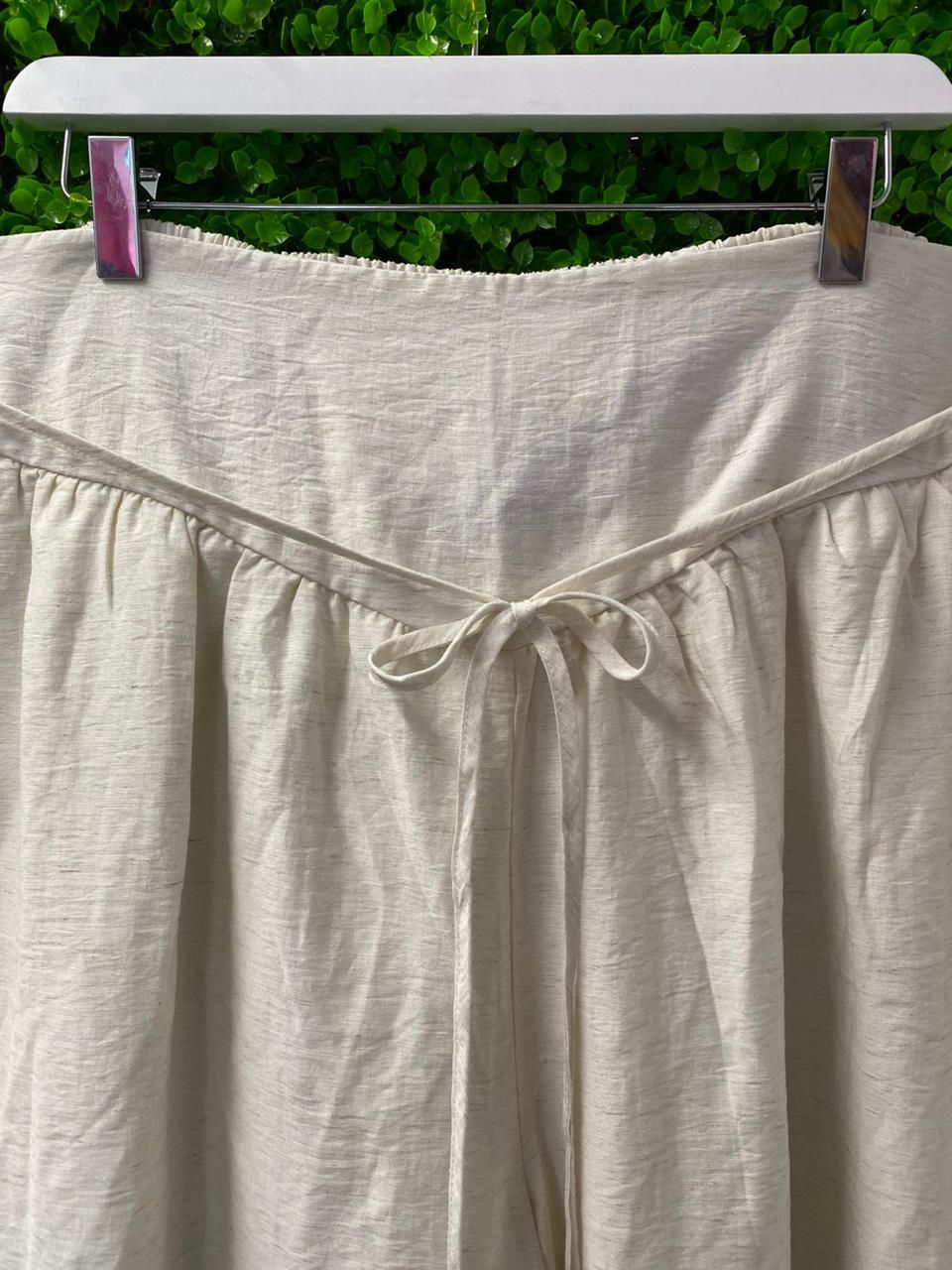 Cream Wide-Leg Pants