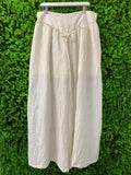 Cream Wide-Leg Pants