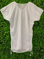 White Crochet Lace Tassel Top