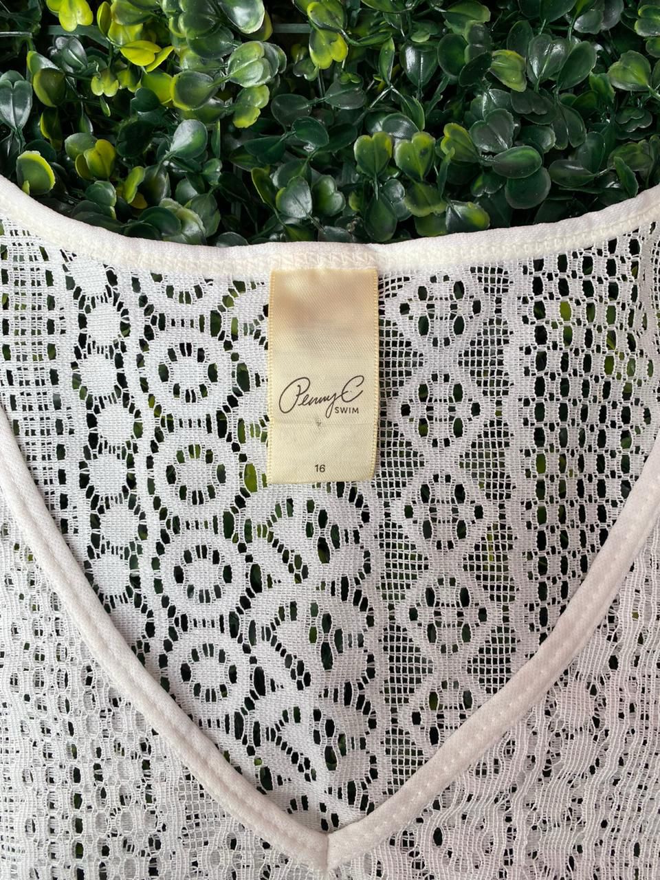 White Crochet Lace Tassel Top