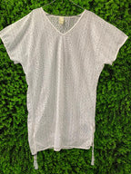 White Crochet Lace Tassel Top