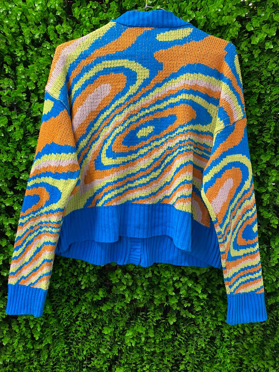 Bright Abstract Knit Cardigan