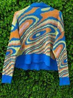 Bright Abstract Knit Cardigan
