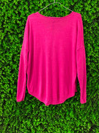 Country Road Berry Pink Fine-Knit Wool Top