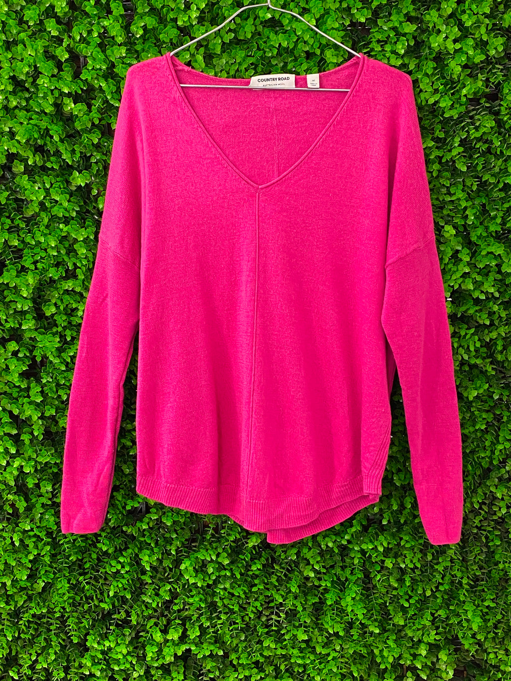 Country Road Berry Pink Fine-Knit Wool Top