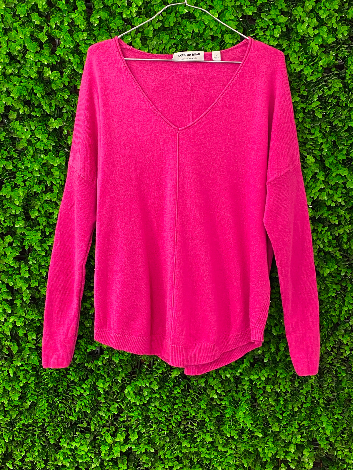 Country Road Berry Pink Fine-Knit Wool Top