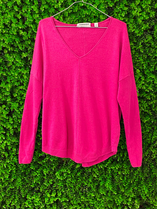 Country Road Berry Pink Fine-Knit Wool Top