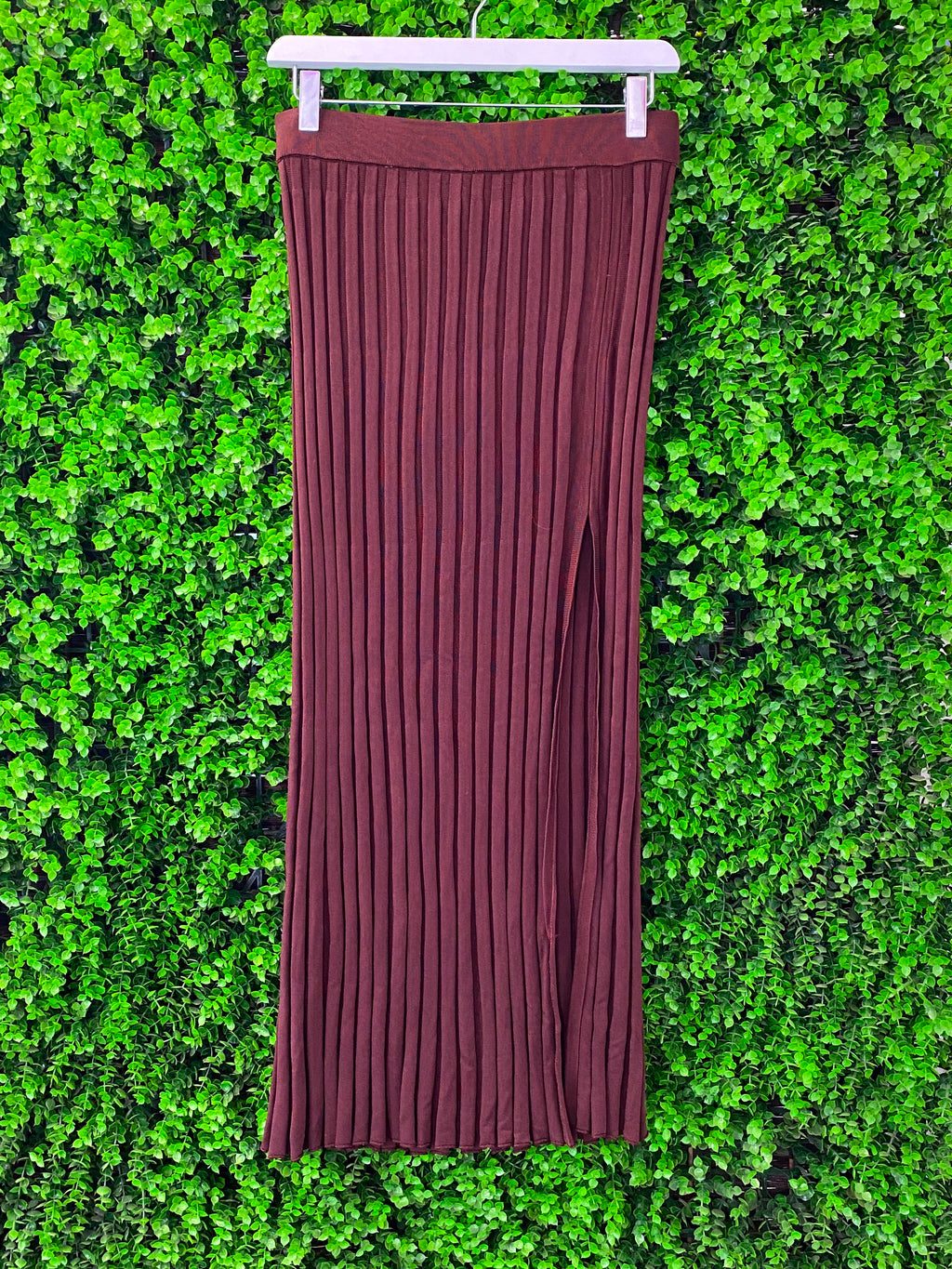 Zara Rust Pleated Midi Skirt