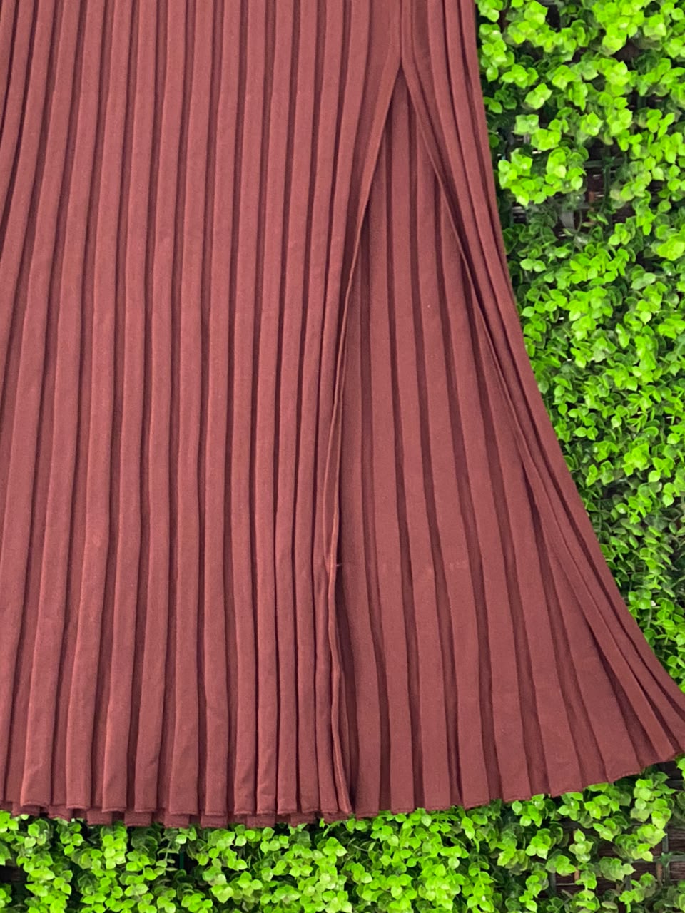 Zara Rust Pleated Midi Skirt