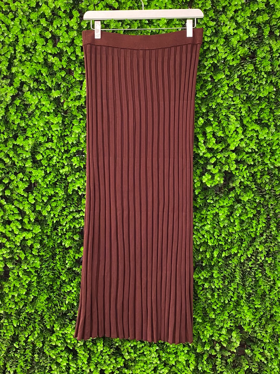 Zara Rust Pleated Midi Skirt
