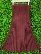 Zara Rust Pleated Midi Skirt