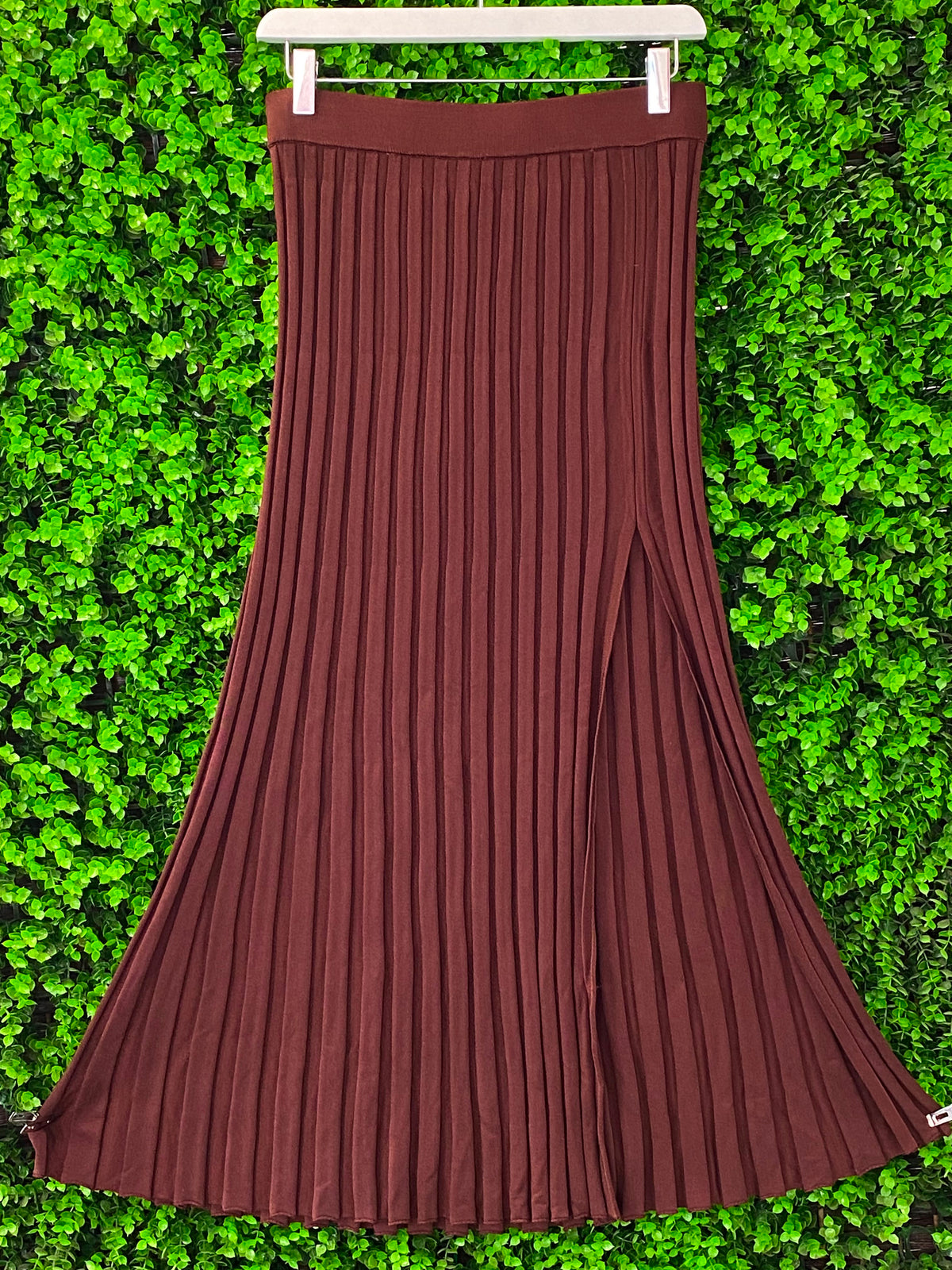 Zara Rust Pleated Midi Skirt