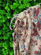 Vintage Floral Tie-Sleeve Blouse