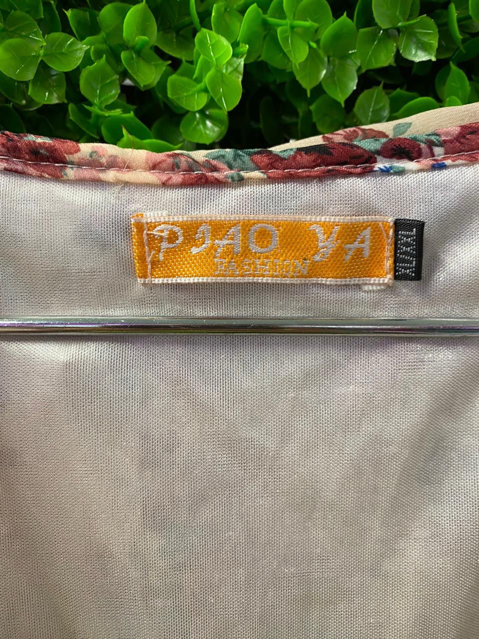 Vintage Floral Tie-Sleeve Blouse