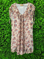 Vintage Floral Tie-Sleeve Blouse