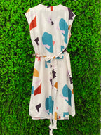 Poetry Ivory Abstract-Print Sleeveless Dress